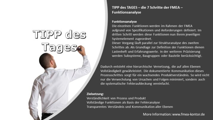 Funktionsanalyse: Zuweisung von Funktionen der FMEA-Systemelemente auf Basis der Prozess-FMEA und Design-FMEA